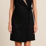 MSK Black & Taupe Faux Suede Wrap Dress Size XL Tan Photo 0