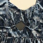 Disturbia Faefire Foil Print Velour Cut Out Mini Dress Dusky Blue Mushroom Print Size 4 Photo 8