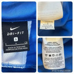 Nike Womens S Soccer Jacket Performance Blue White Full Zip Finger Holder Sport Photo 7