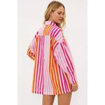 Beach Riot  Alexa‎ Striped Button Down Shirt in Sunset Size S/M Swim Coverup Photo 8