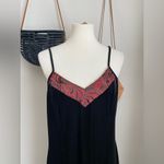 Sophia by Delicates Velour Chemise High Slit Spaghetti Strap Dress, Size Medium Black Photo 1