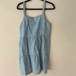 Z Supply  Daniela Blue Chambray Square Neck Strap Tiered Denim Jeans Dress Photo 2