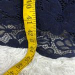 Olivia Matthews Blue Sheath Dress with Bell Sleeves and Lace Photo 6