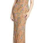 Mac Duggal NEW Beaded Floral Gown, Mustard Yellow in a Size 10, New w/Tag $598 Photo 0