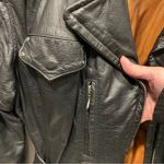 Vintage black leather Harley Davidson biker babe moto buttery belted jacket Size L Photo 10