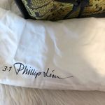 3.1 Phillip Lim Soleil Mini Leather Drawstring Bucket Bag- Lemon/BLK Snake Print Photo 13