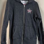 J. America PBR Professional Bull‎ Riders Womens Black Metallic Full Zip Hooded Jacket Small Photo 0