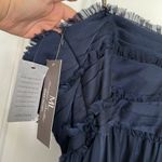 Monique Lhuillier NWT  Bridesmaid Navy Strapless Chiffon Gown Dress Sz 4 Photo 9