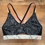 Brooks  Black and Gray Marble Print Women's Sports Bra Photo 1