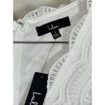 Lulus  Angel in Disguise White Lace Fit Flare Dress Short Sleeve Women’s Small Photo 5