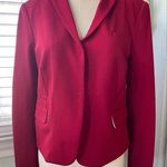 Diane Von Furstenberg  Karl red stretch snap button blazer jacket 12 Photo 0
