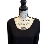 Ming Wang Knit Lightweight Tunic Sweater Pullover Black Size Large Scoop Neck Photo 1
