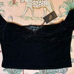 Sincerely Jules NWT  Black Velvet Y2K 90s Bow Crop Top Womens Blouse Photo 0