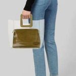 STAUD  Clear Purse with Inner Clutch Faux Crocodile Print Photo 0