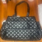 Hello Kitty  Black Quilted Pocketbook with Silver Bow Photo 1