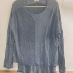 Hummingbird ✨ Long Sleeve Crewneck Boho Blue Sz Large Top✨ Photo 0