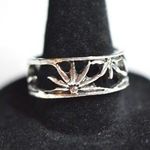 Sunrise Sunburst Silver Tone Retro Chic Unisex Size 7 Ring Photo 0