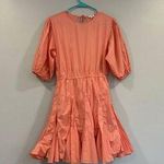 Rhode Molly Puff Sleeve Mini Dress Medium M Coral Pink Photo 0