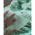 City Triangles Vintage Long Green Mint Dress Prom White Stones Women’s Sz 3 Photo 15