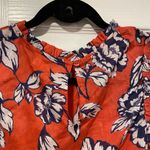 C&C California NWT  Size M Blue Floral Ruffle Collar Short Sleeve Lightweight Top Photo 9