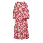 Alix Of Bohemia Tuesday Midi Dress Red Ruby Floral Cotton Size XS Photo 12