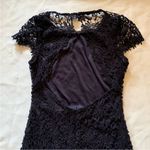 Harper Navy Blue Crochet Lace Open Back Dress Small, Fitted Mini Dress Blue Size L Photo 5