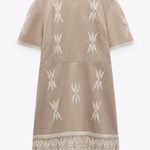 ZARA  Embroidered Tan Mini Dress XL Photo 0