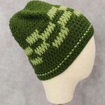 Green Cable Knit Y2K Vintage Hippy Cottage Boho Skater Bucket Beanie Cap Hat Photo 0