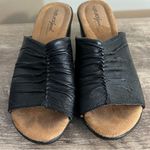 Natural Soul  by Naturalizer Haria Black Leather Wedge Sandals Women’s Size 7.5 Photo 1