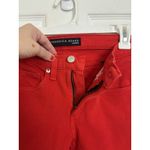 Veronica Beard Jeans Red Brooke 8.5” Crop Denim Pants Size 25 Holiday Party Photo 6