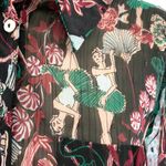 Modcloth Swan Lake Soiree Button-Up Shirt in Black Hawaii Floral Photo 5