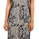 Joseph Ribkoff NWT  Black, Tan & Gold Snake Print Cocktail Dress Style 163765 Size 6. Photo 1