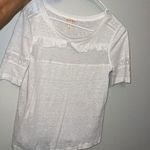 Rebecca Taylor  white short sleeve top w/ crochet & ruffle detail size small Photo 0