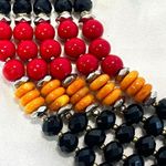 Nakamol multi strand red black and orange statement necklace Photo 3