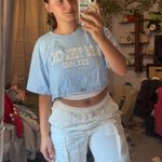Aeropostale  baby blue cropped oversized graphic tee  Photo 0