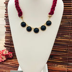 Talbots Red Seed Bead Choker & Tassel Earrings NWT Photo 0