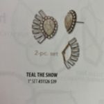 Premier Designs Like New  Teal the Show earrings Photo 2