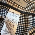 MARELLA Wool Blend Plaid Belted Pants Wide Leg Size 4 Brown Photo 2