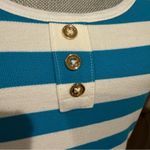 Juicy Couture Y2K Original Angel Pique Striped Dress - Sz M - Teal and White Photo 5