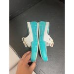 SWIMS Women’s Water Shoes Penny Loafer White Turquoise Rubber Mesh 37.5 US 6.5 Photo 2