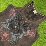 Y2K Harley Davidson studded tie dye black blue pink punk grunge tank top size XL Photo 1