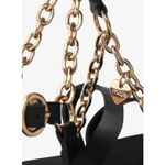 Maje  Frankie Sandals Gladiator Chain Logo Black Leather EU 41 US 10.5 NEW Photo 4