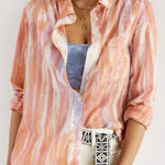 Anthropologie NWT Pilcro The Cate Classic Buttondown Blouse Shirt Sz S Orange Photo 0