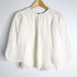 Marie Oliver  Puff Sleeve Top Silk & Linen Ivory Blouse Size Extra Small Photo 1