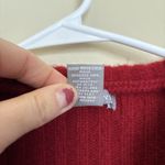 Eagle's Eye lambs wool Knit hooded sweater size medium Full Zip Red Photo 2