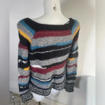 Free People  Montmartre knit‎ multicolor wool blend sweater Size Medium EUC! 0185 Photo 7