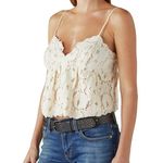 Lucky Brand NWT Lace Babydoll Tank Top Ivory Adjustable Strap Lined XL Photo 1
