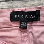 Parisian Distressed Denim Jean Shorts Light Pink Hi Rise Mini Booty Shorts 2 Zip Photo 4