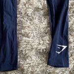 Gymshark Navy Blue/White Elastic Stretch Waist Leggings Photo 4