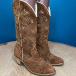 Wolverine Vintage  Suede Floral Heeled Western Cowgirl Boots Brown Womens Size 7 Photo 0